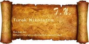 Turek Nikoletta névjegykártya